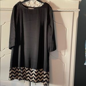 Michaels Kos Black Satin Dress .